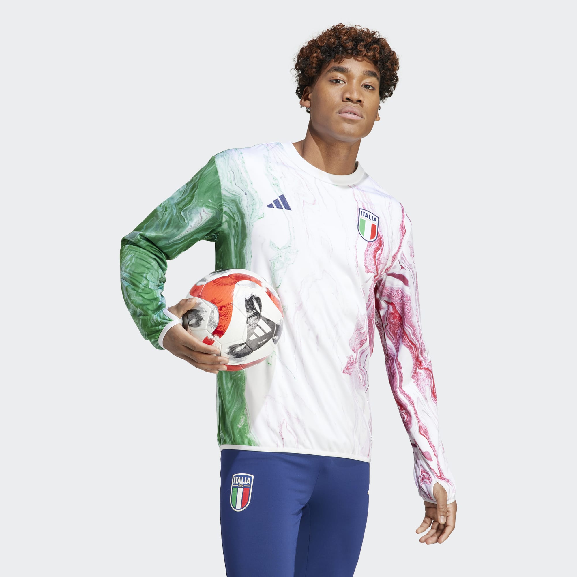 Italy Pre-Match Warm Top - Green / White / Red - Football Shirt Culture ...
