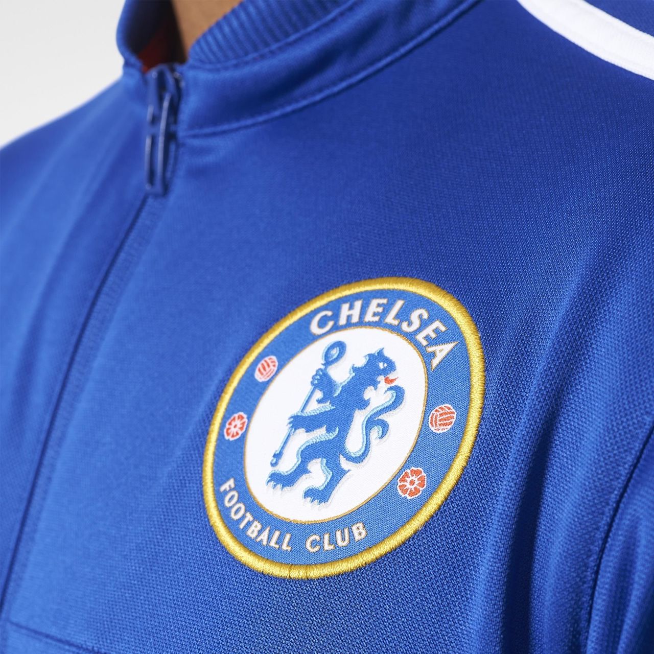 Adidas Chelsea FC Anthem Jacket - Chelsea Blue / White / Power Red ...