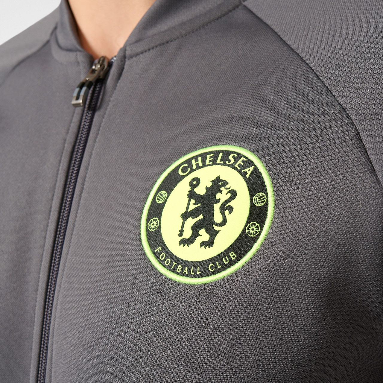 Adidas Chelsea FC Anthem Jacket - Granite / Solar Yellow / Black ...