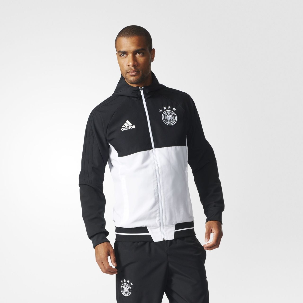 Adidas Germany Presentation Jacket - Black / White - Football Shirt ...