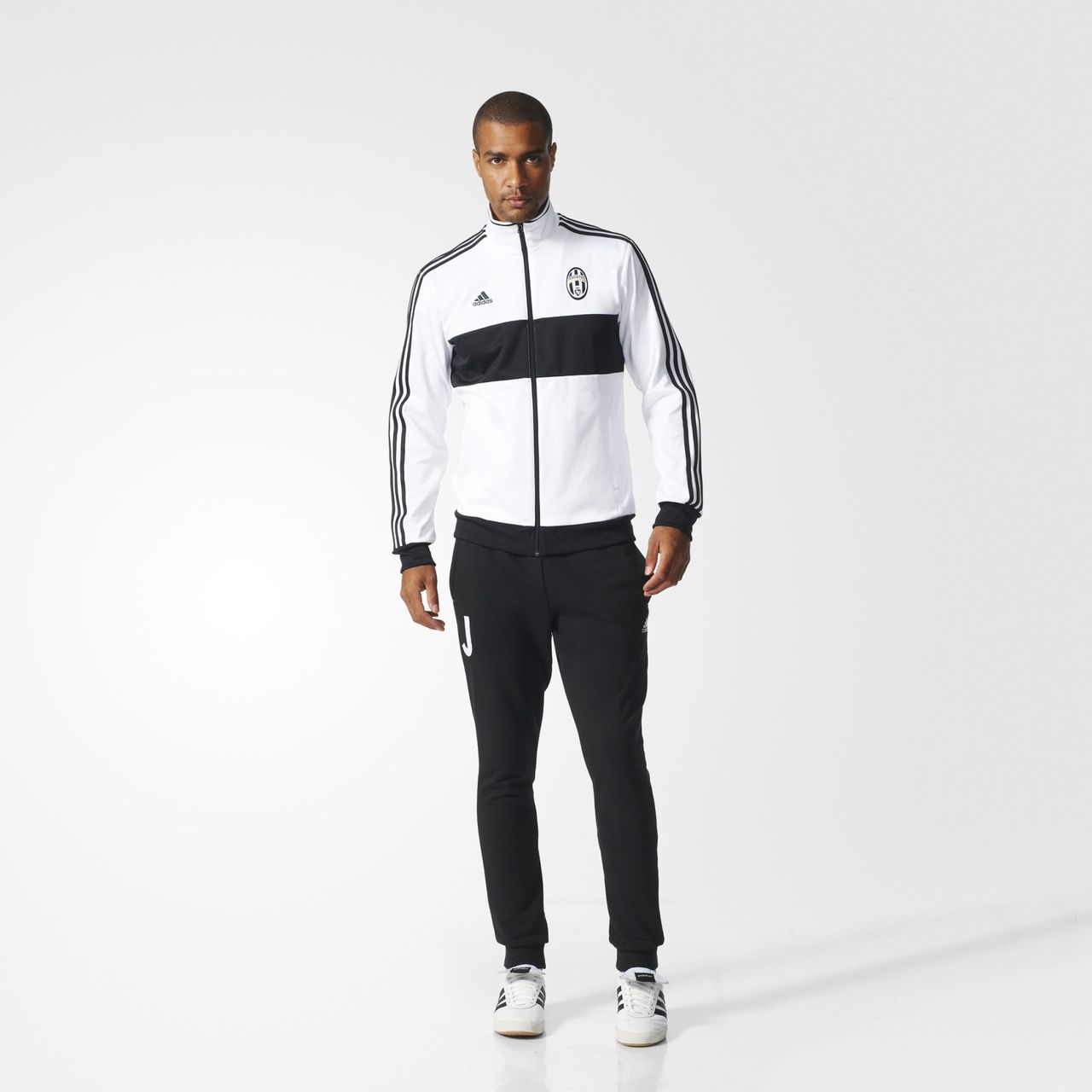 Adidas Juventus 3-Stripes Track Jacket - White / Black - Football Shirt ...