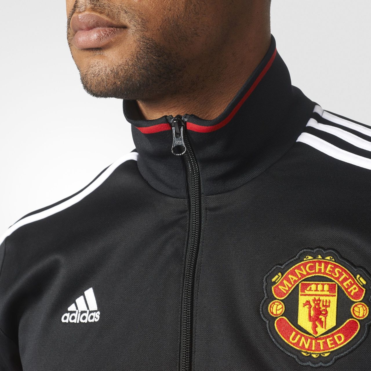 Adidas Manchester United 3stripes Track Jacket Black / Real Red