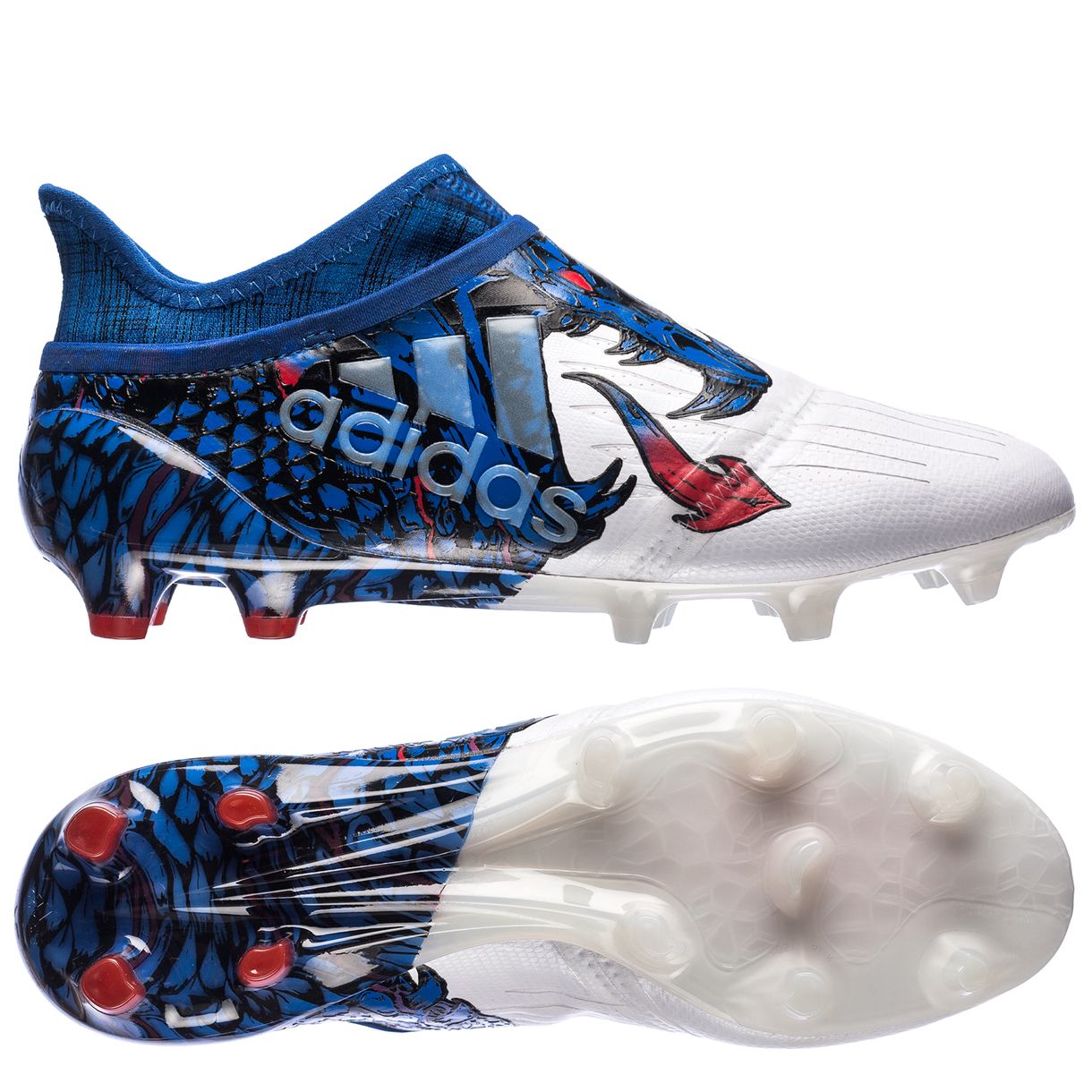 Adidas X 16+ Purechaos UCL Dragon Firm Ground Boots - White / Red / Blue | Football  boots | Football shirt blog