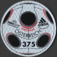 The special round self-adhesive adidas EUROPASS stamp is made of the same material, a synthetic mixture (containing polyurethane), as the 14-panel match ball produced for the finals by Adidas and called the Europass