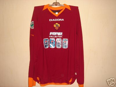 ROMA MATCH "WORN" SHIRT TOTTI LS "SPONSOR PEPSI" DIRTY! ROMA MATCH "WORN" SHIRT TOTTI LS "SPONSOR PEPSI" DIRTY!