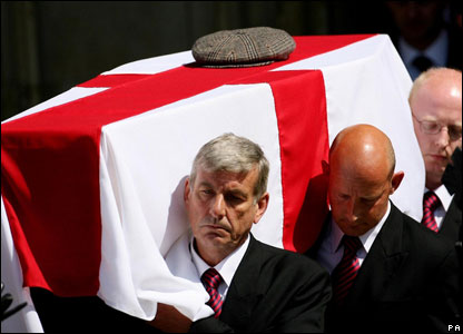  His funeral was held in Winchester Cathedral on Thursday, 3 May 2007. Ball is the second of the 1966 World Cup winning team to die, the first being captain Bobby Moore in 1993