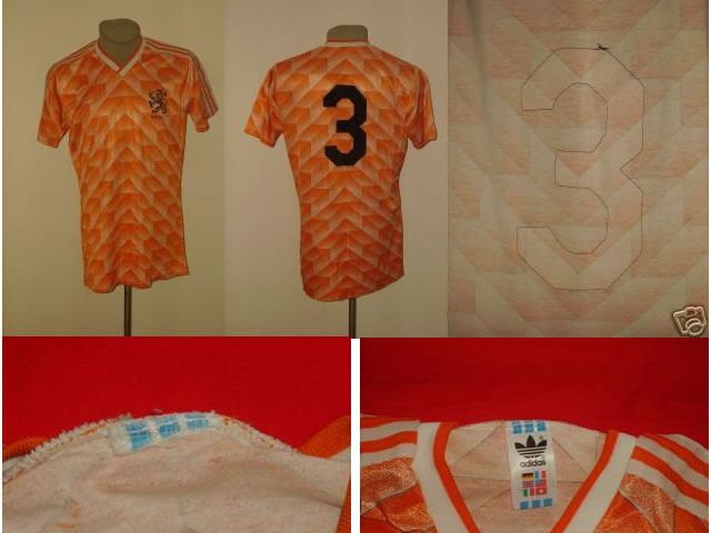 Holland 1988 EC home-shirt worn/issued playershirt #3