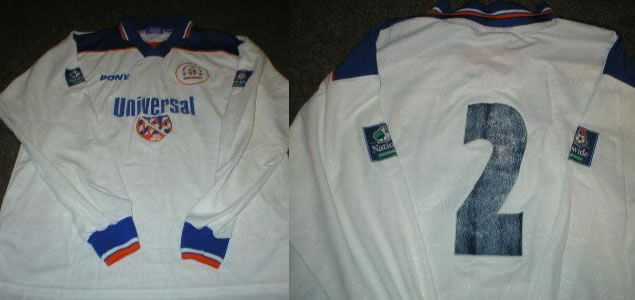 LUTON TOWN 97-99 MATCH WORN L/S HOME SHIRT #2 PONY XL