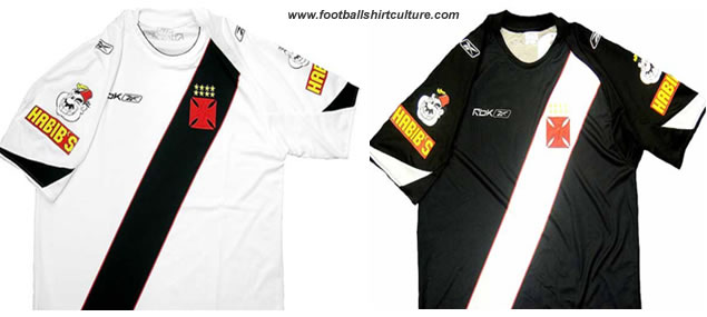 Vasco Da Gama unveiled their new home and away shirts for the 08/09 season with the sponsorship of Habib' s on the two sleeves 