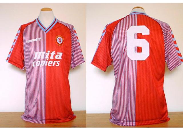 AUTHENTIC HUMMEL 1988-89 ASTON VILLA PLAYERS JERSEY 