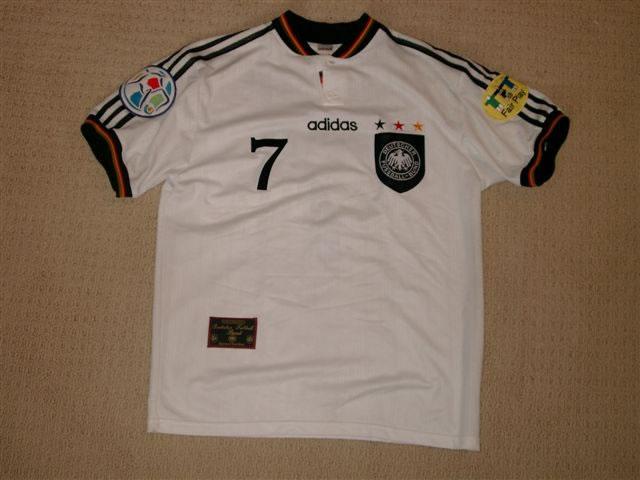 German shirts if they win tomorrow? pounds 1,500-pounds 2,000. Czech winners? pounds 1,000 for stars, around pounds 500 for the rest. Collecting soccer shirts is a bit like collecting military medals. It is the historic status of battles and combatants that confers value. German shirts if they win tomorrow? pounds 1,500-pounds 2,000. Czech winners? pounds 1,000 for stars, around pounds 500 for the rest. Collecting soccer shirts is a bit like collecting military medals. It is the historic status of battles and combatants that confers value.