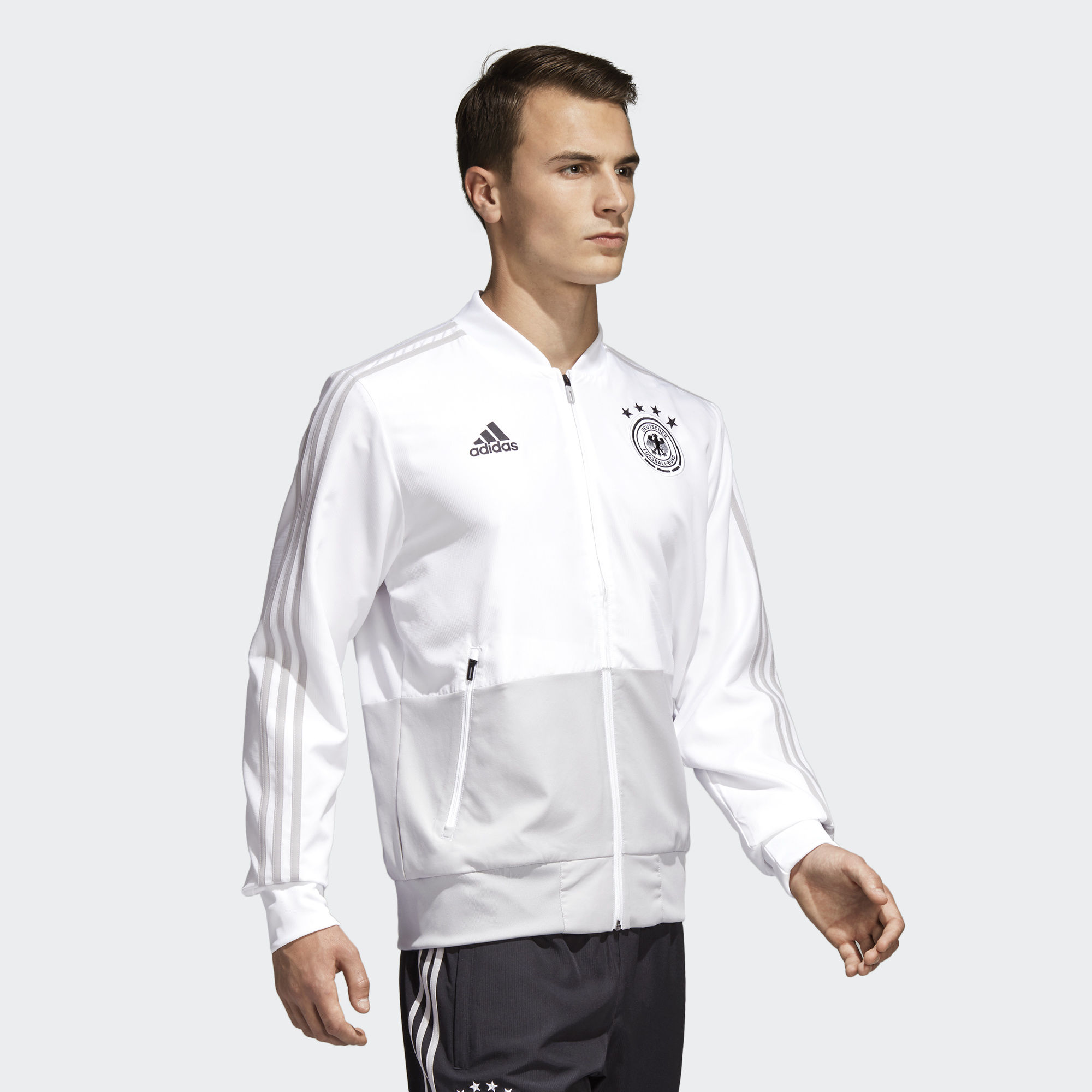 Germany Football Presentation Jacket Mens Top Grey 
