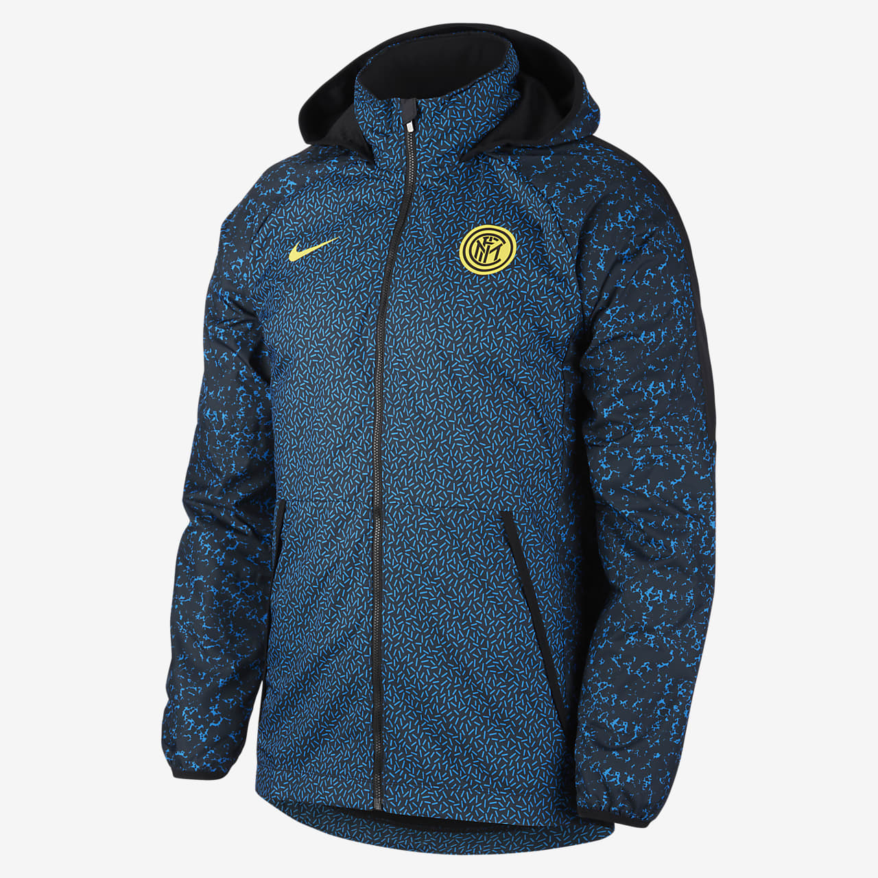 Inter Milan Graphic Football Jacket - Blue Spark / Black / Tour Yellow ...