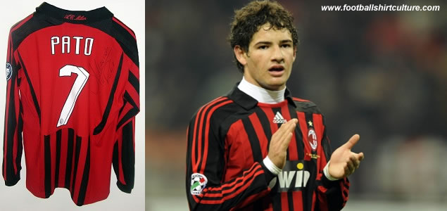 The shirt of Alexandre PATO, worn during the first half of Milan-Naples, played at San Siro 13 January 2008 is up for auction at the Official milan store. Pato made his first ever goal in the first official match in San Siro for AC Milan.