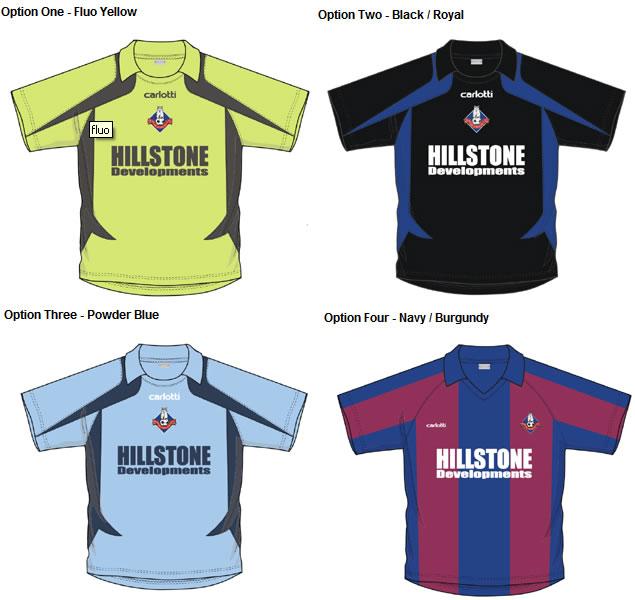 The club is once again giving fans the opportunity to choose the new kit from four designs and colourways supplied by kit manufacturers Carlotti.