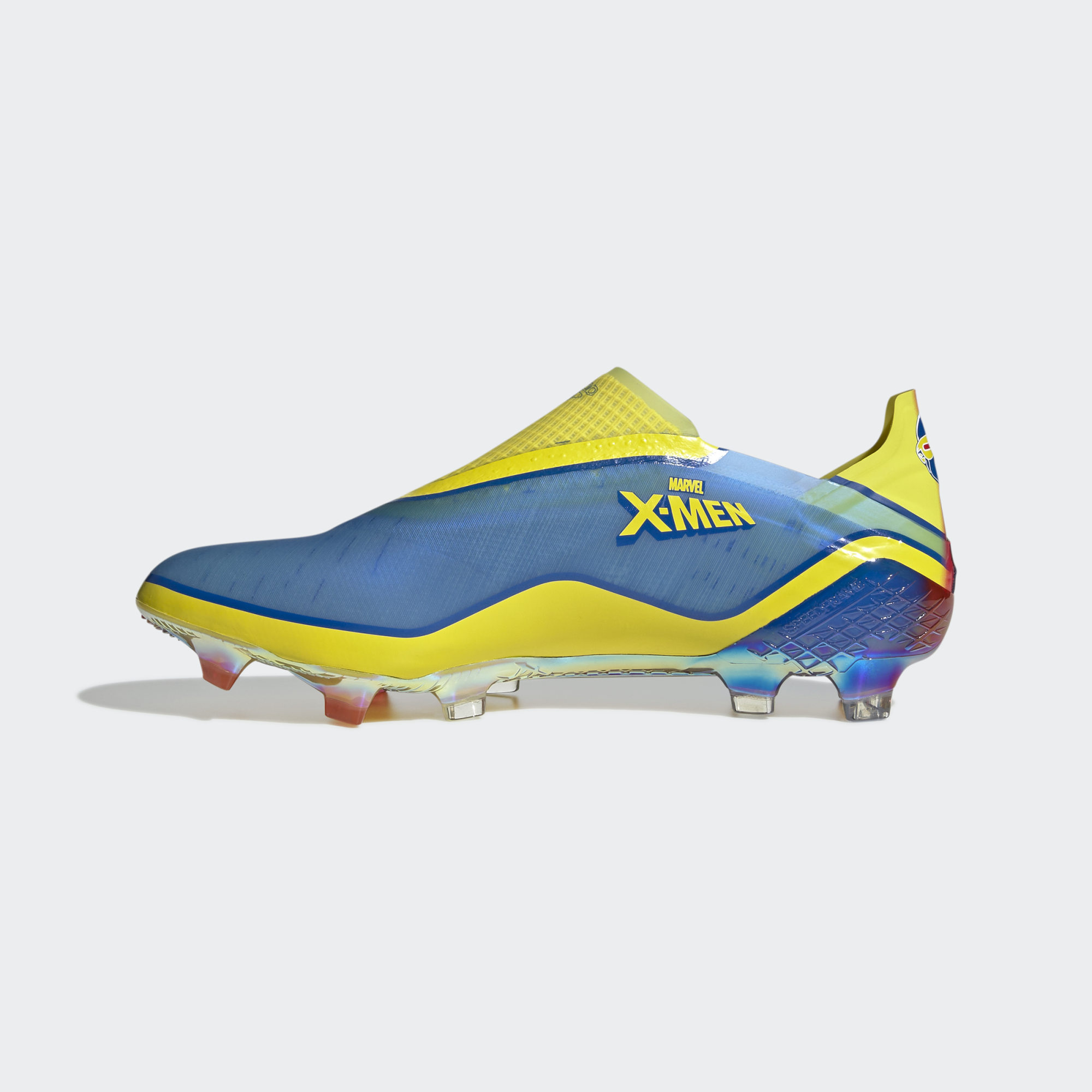 Marvel X Adidas Ghosted+ Laceless FG - Blue / Vivid Red / Bright Yellow | Football boots 