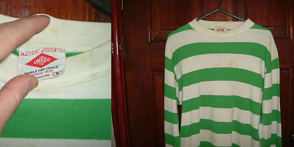 MATCH WORN LONG SLEEVED GLASGOW CELTIC 1969 SHIRT