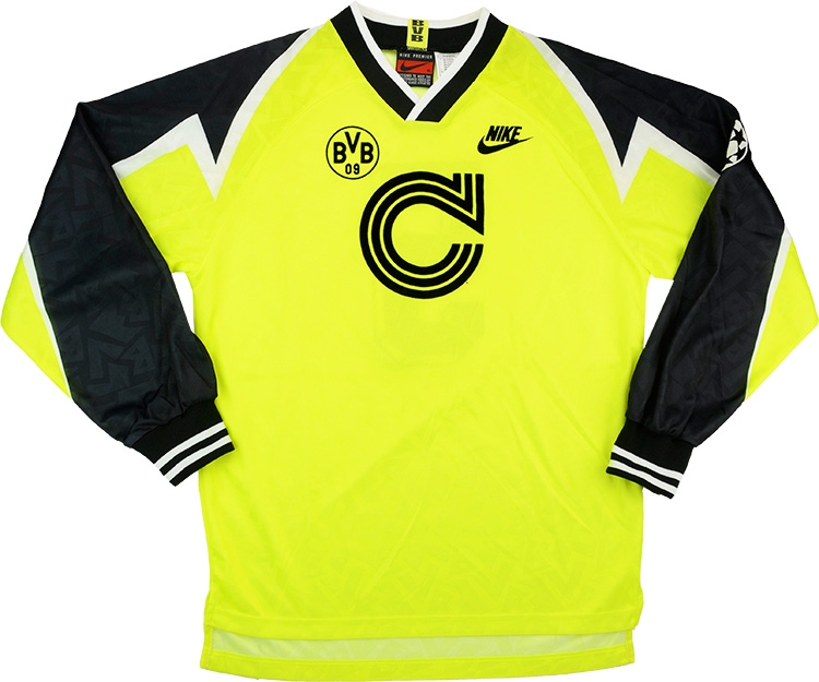 Nike 1995-96 Dortmund Match Worn Champions League Home Shirt