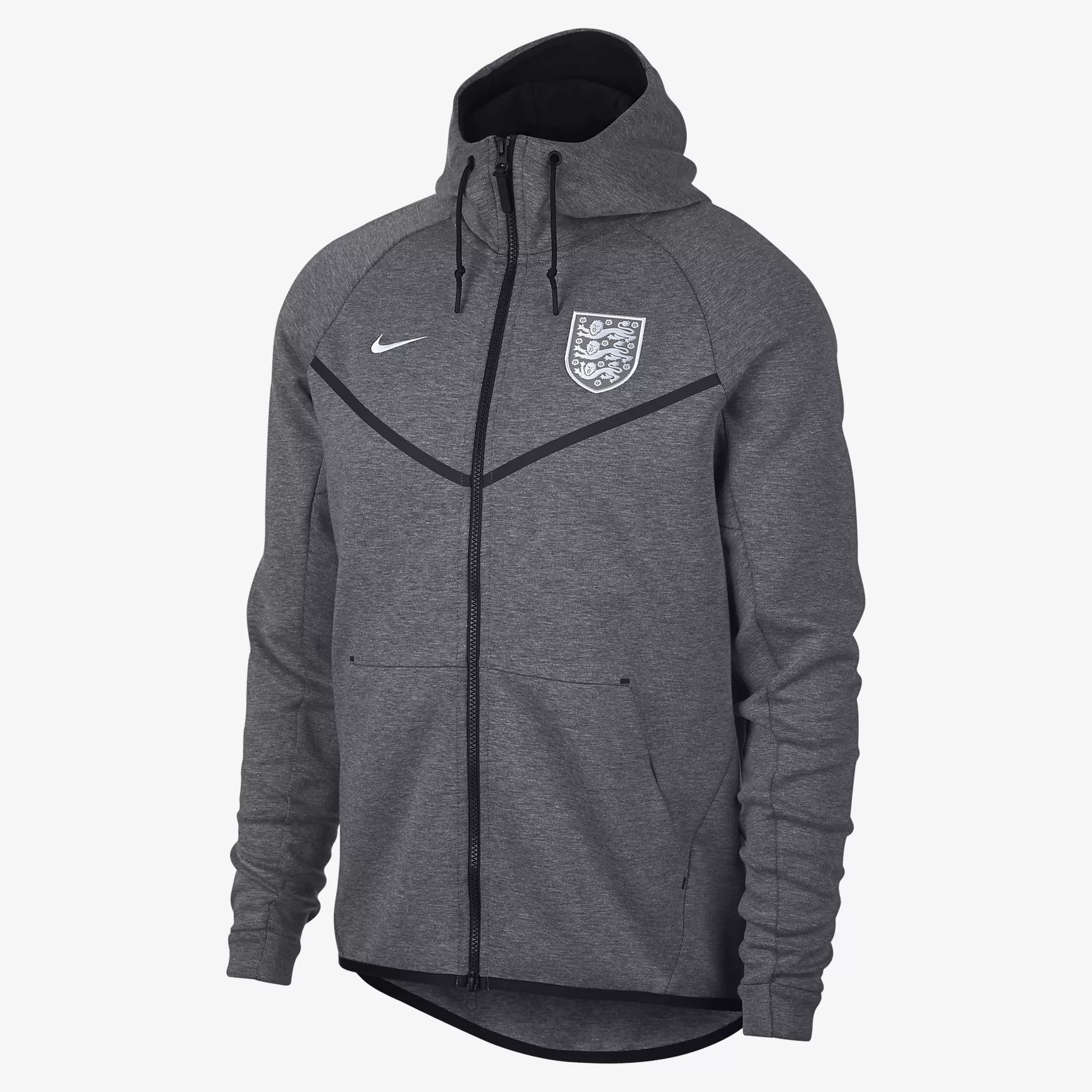 Nike England Tech Fleece Windrunner Jacket - Carbon Heather / Black ...