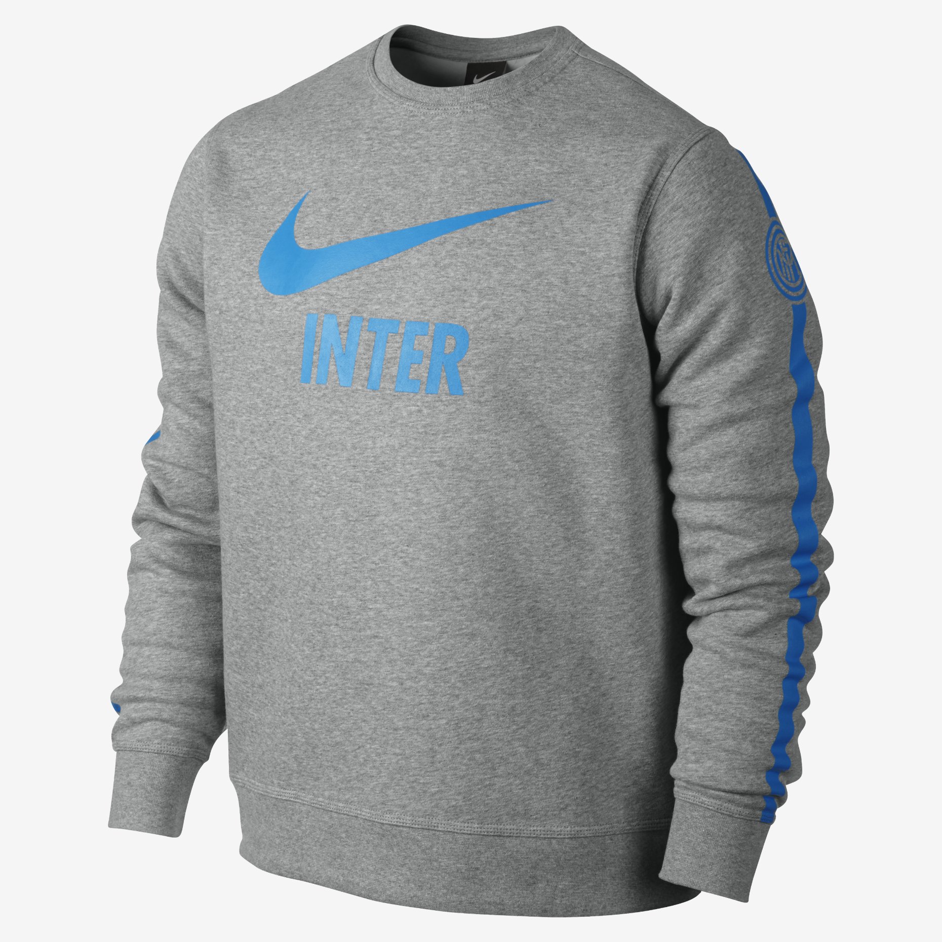 Nike Inter Milan Club Core Sweater - Dark Grey Heather / Blue Glow ...