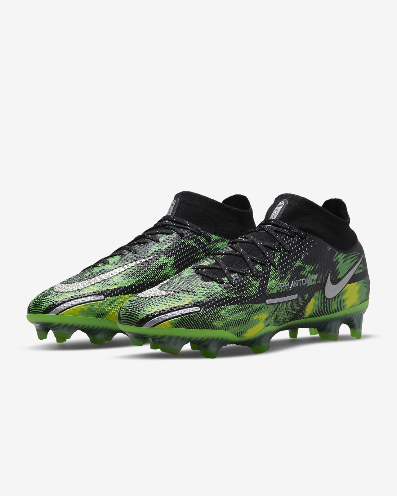 nike phantom black and green
