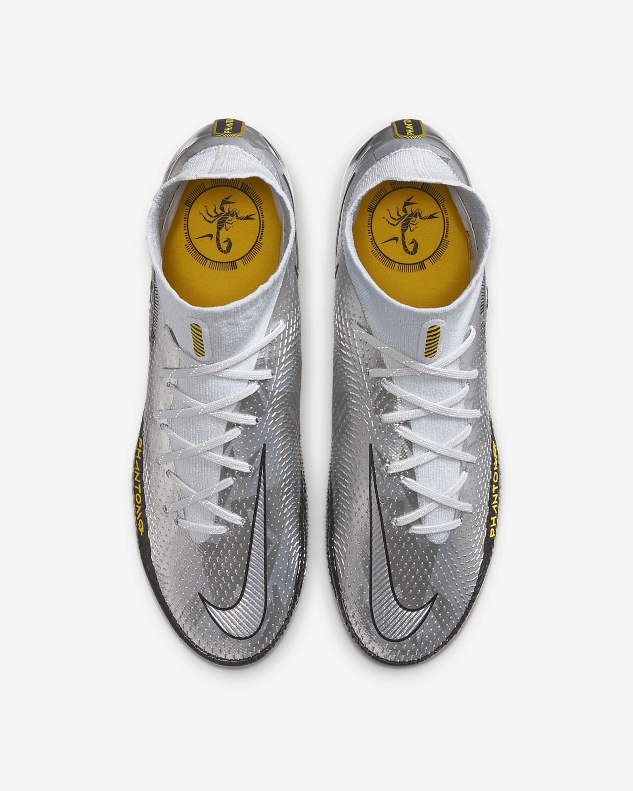 Nike Phantom Scorpion Elite Dynamic Fit FG - Pure Platinum / Black / Speed Yellow / Metallic 