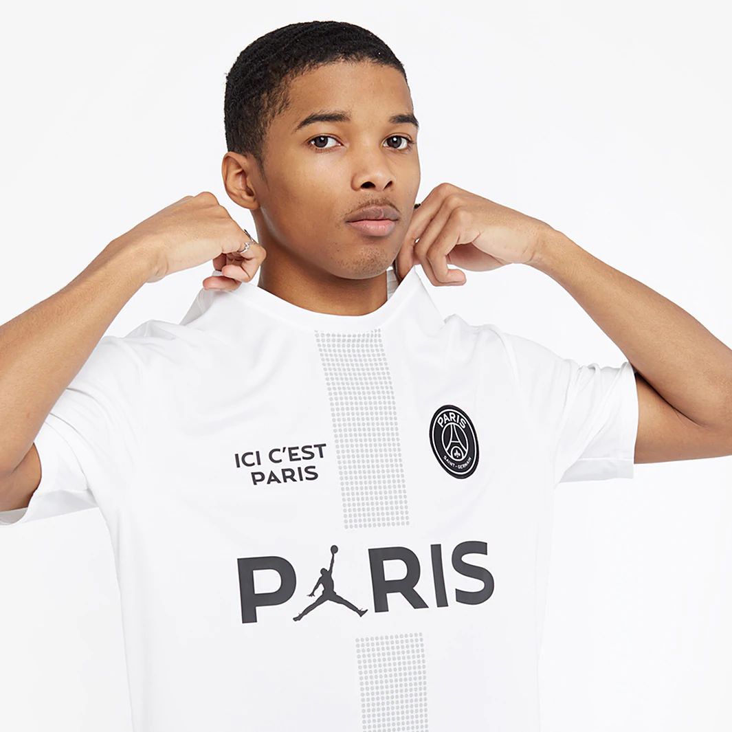 Paris Saint-Germain 2019 Jordan Poly Replica Top - White / Light Smoke ...