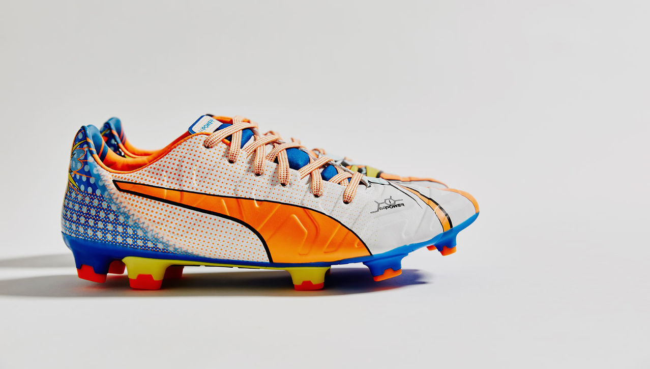 Puma evoPOWER 1.2 Graphic Pop FG Football Boots - White / Orange