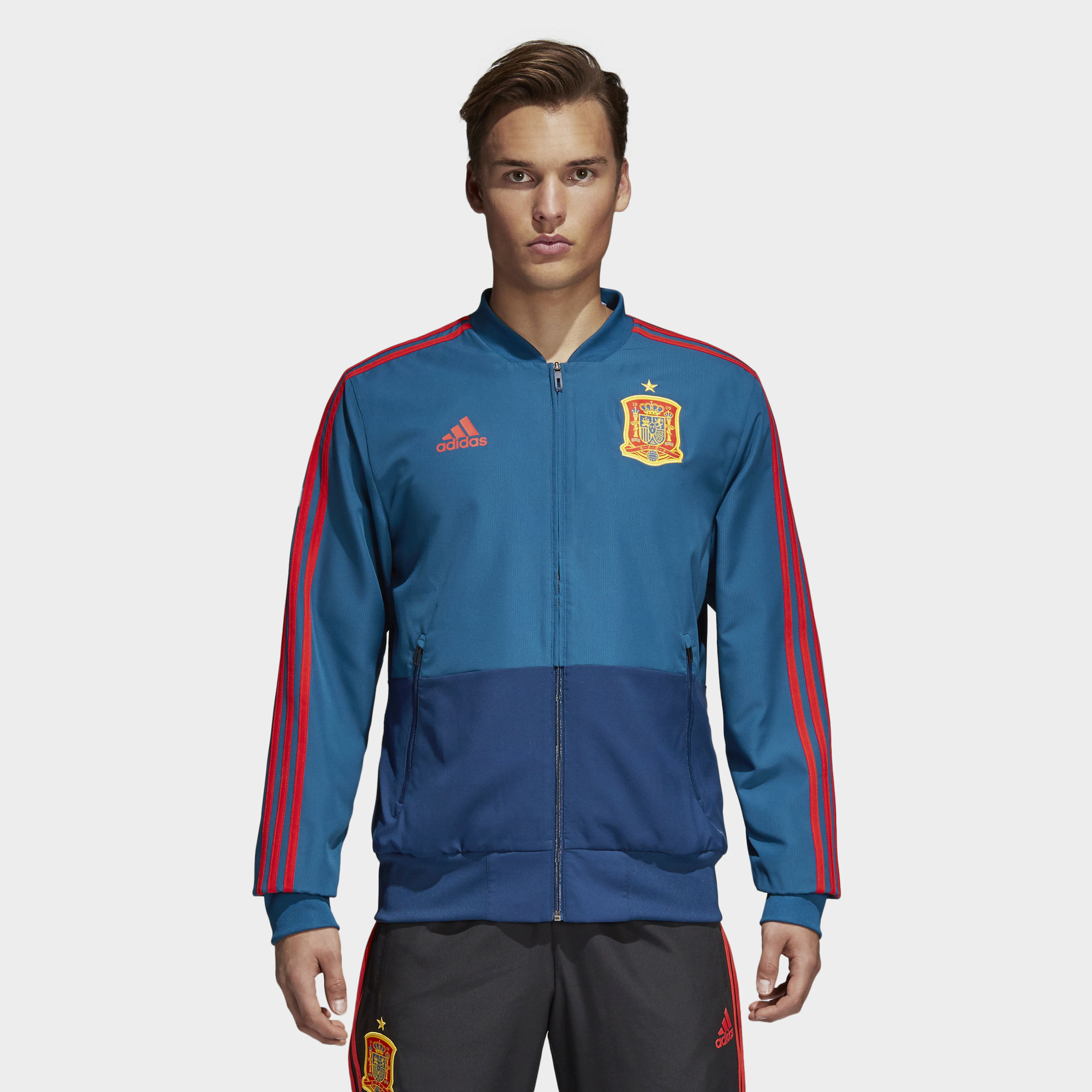 Spain 2018 World Cup Adidas Presentation Jacket Tribe Blue / Red