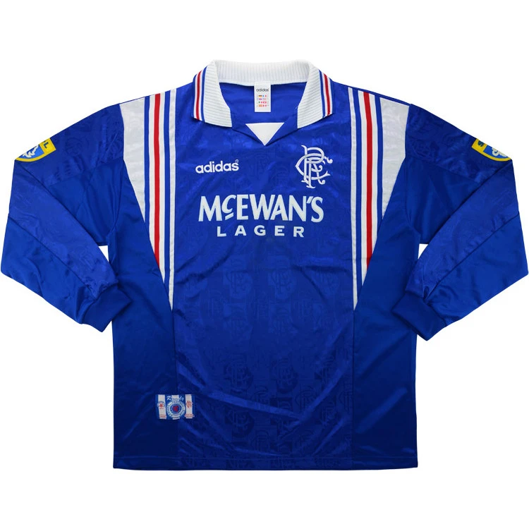 Rangers 1996-97 Match Worn Sony MiniDisc Euro Sixes Home Shirt