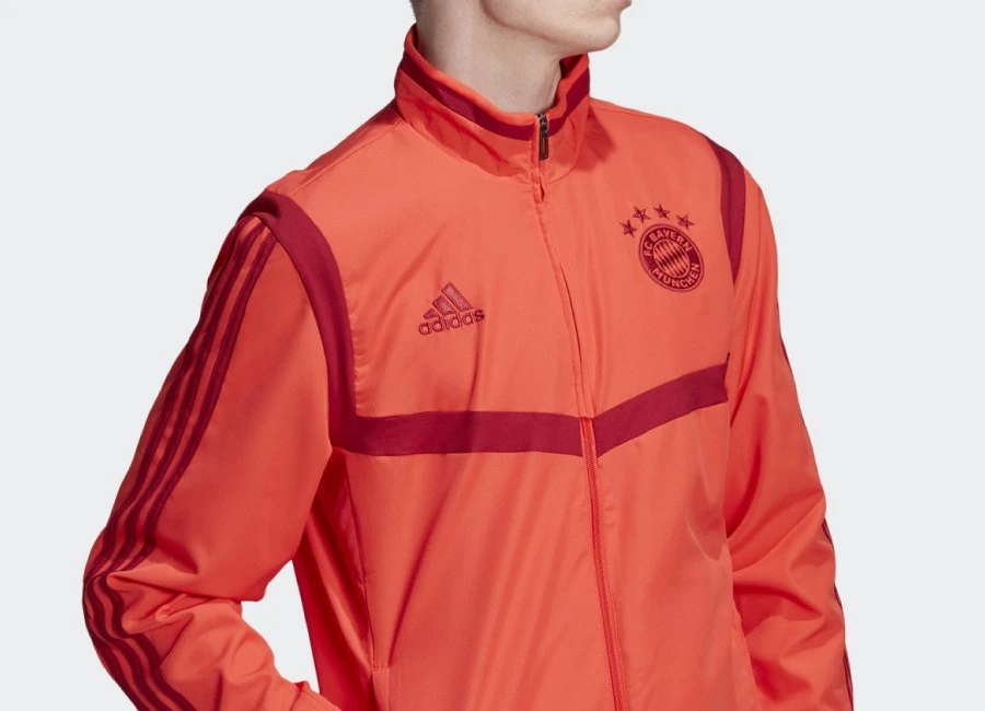 Adidas FC Bayern Presentation Jacket - Bright Red / Active Maroon #FCBayern #adidasfootball #BayernMunich