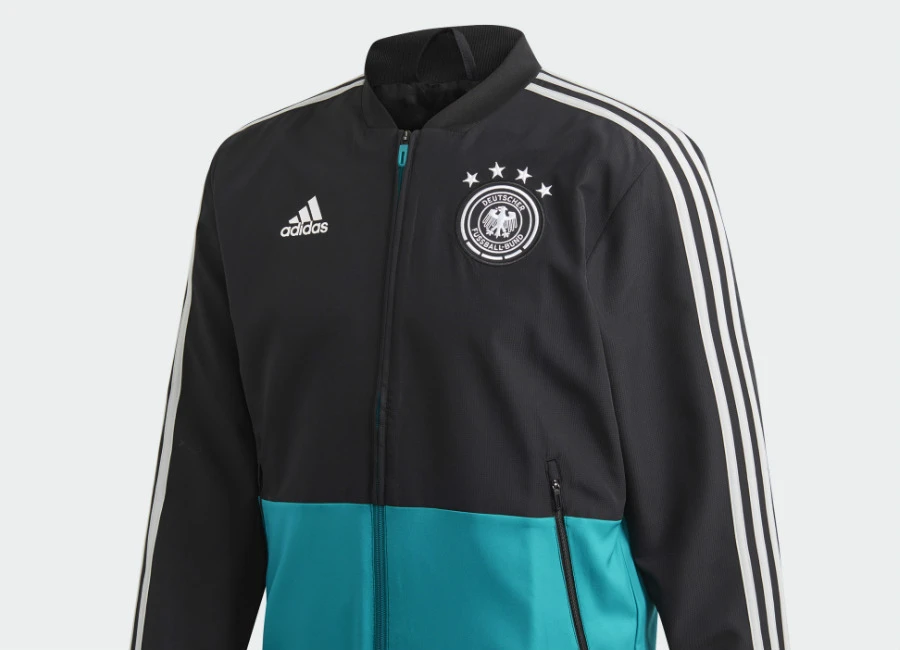 Adidas 2019 Germany Presentation Jacket - Black / Eqt Green / Grey Two