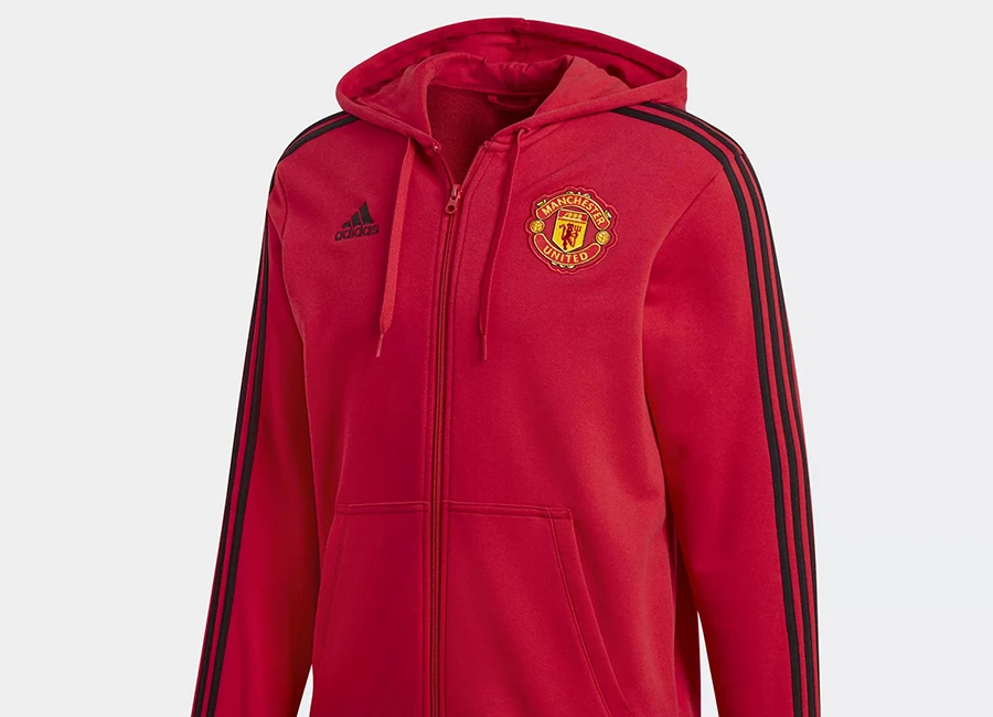 Adidas Manchester United 3-stripes Hoodie - Real Red / Black