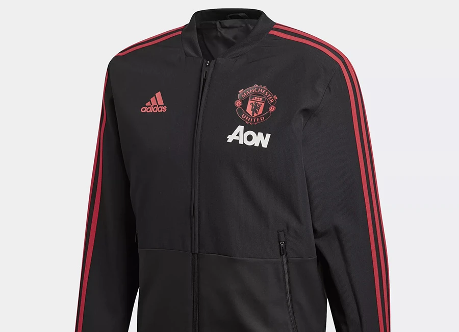Adidas Manchester United 18/19 Presentation Jacket - Black / Blaze Red / Core Pink
