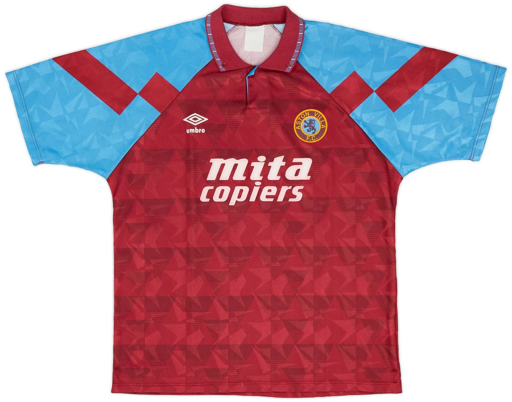 Aston Villa 1990-92 Home Shirt · Mita Copiers Sponsor Across