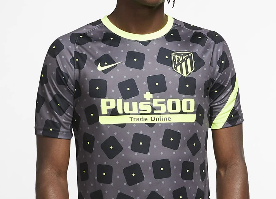 Atlético de Madrid Pre-Match Football Top - Black / Black / Volt / Volt #AtléticodeMadrid #Atléti #AtléticoMadrid #nikefootball