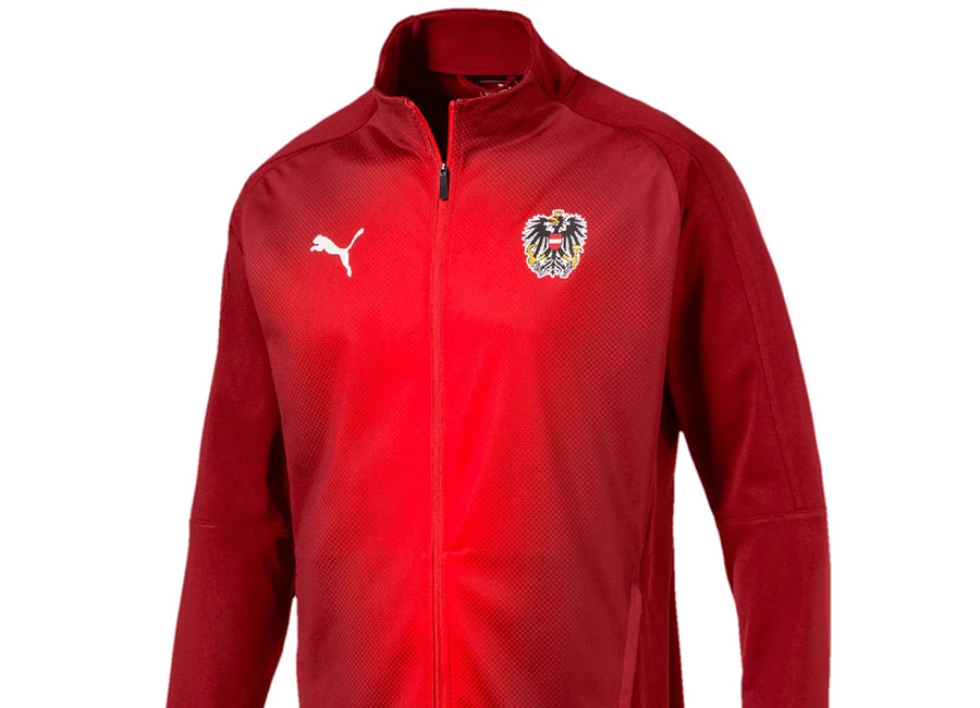 Austria 2018 Puma Stadium Jacket - Red Dahlia