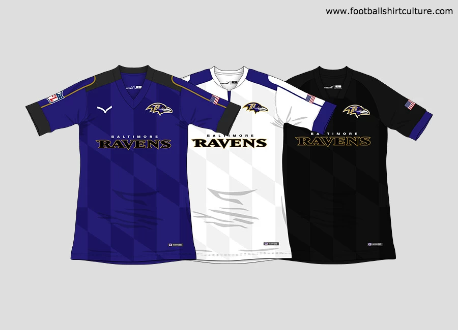 Baltimore Ravens "NFL to Soccer" Football Kit Concept #BaltimoreRavens #RavensFlock #nfl #OurTeamOurCommunity