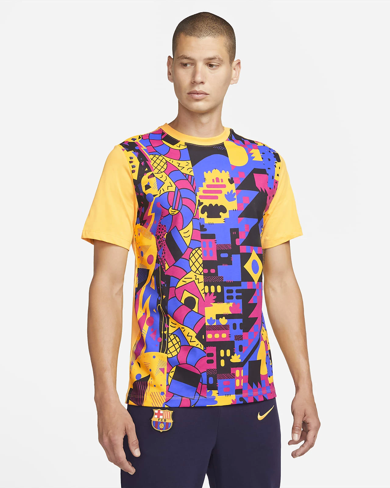 Barcelona 21/22 Football T-Shirt - Varsity Maize