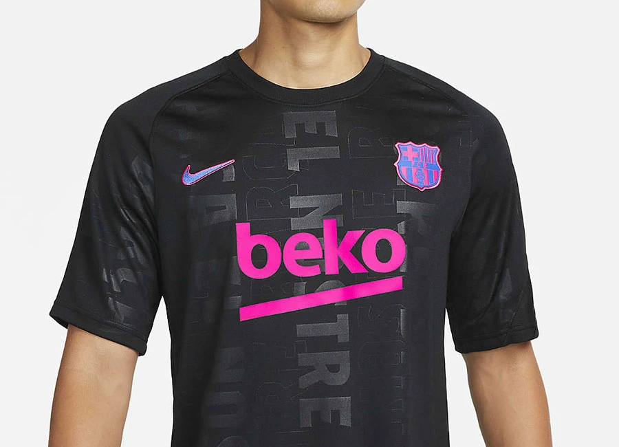 Barcelona 21/22 Nike Dri-FIT Pre-Match Football Top - Black / Black / Fireberry / Hyper Royal