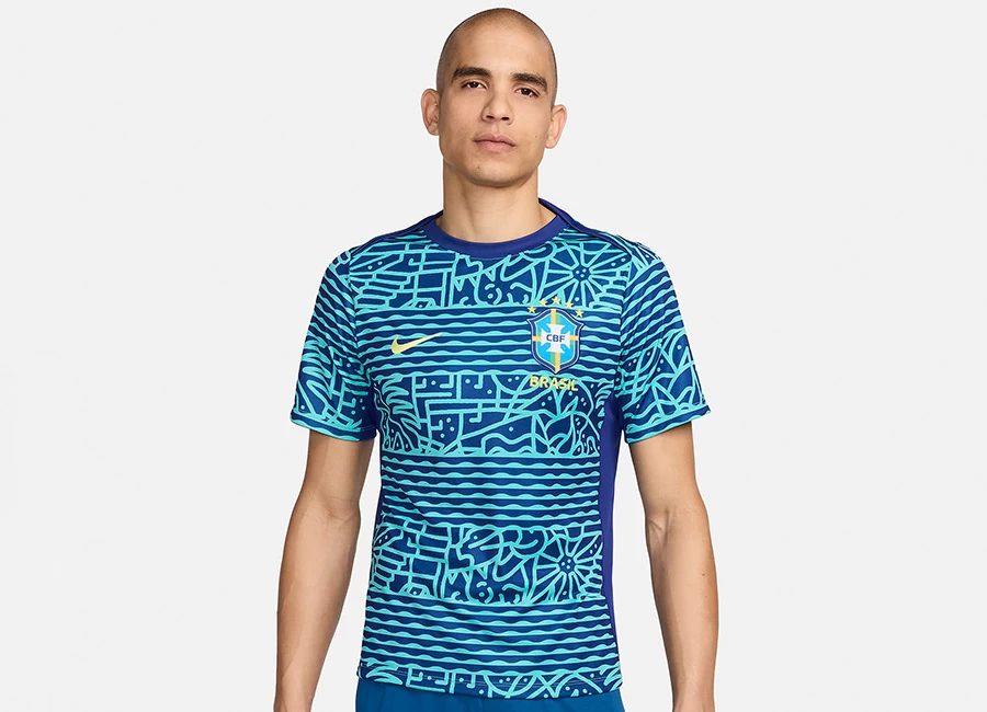 Brazil 2024 Nike Pre-Match Shirt - Light Retro / Deep Royal Blue / Dynamic Yellow