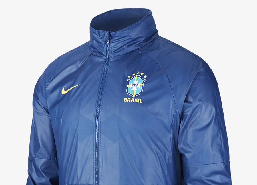 Brazil 2020-21 Nike Football Jacket - Coastal Blue / Soar / Midwest Gold #brazil #nikefootball