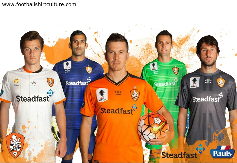 Brisbane Roar 15/16 Umbro Home, Away and Third Kits