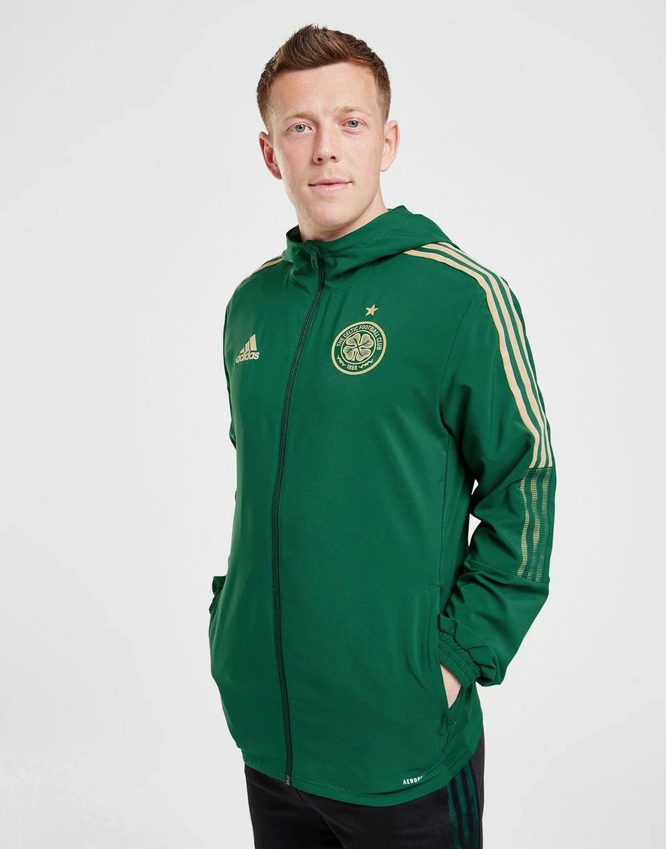Celtic 2021/22 Windbreaker Jacket - Dark Green / Halo Amber
