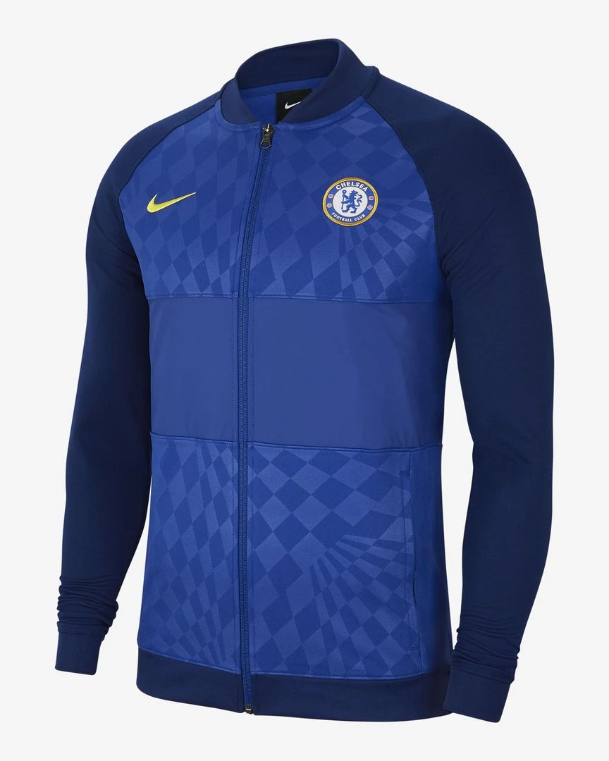 Chelsea FC Full-Zip Football Tracksuit Jacket - Rush Blue / Blue Void / Opti Yellow
