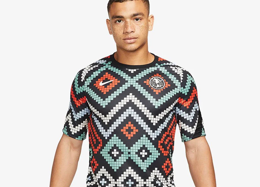 Club America 21/22 Pre-Match Top - White / Black / Pale Ivory