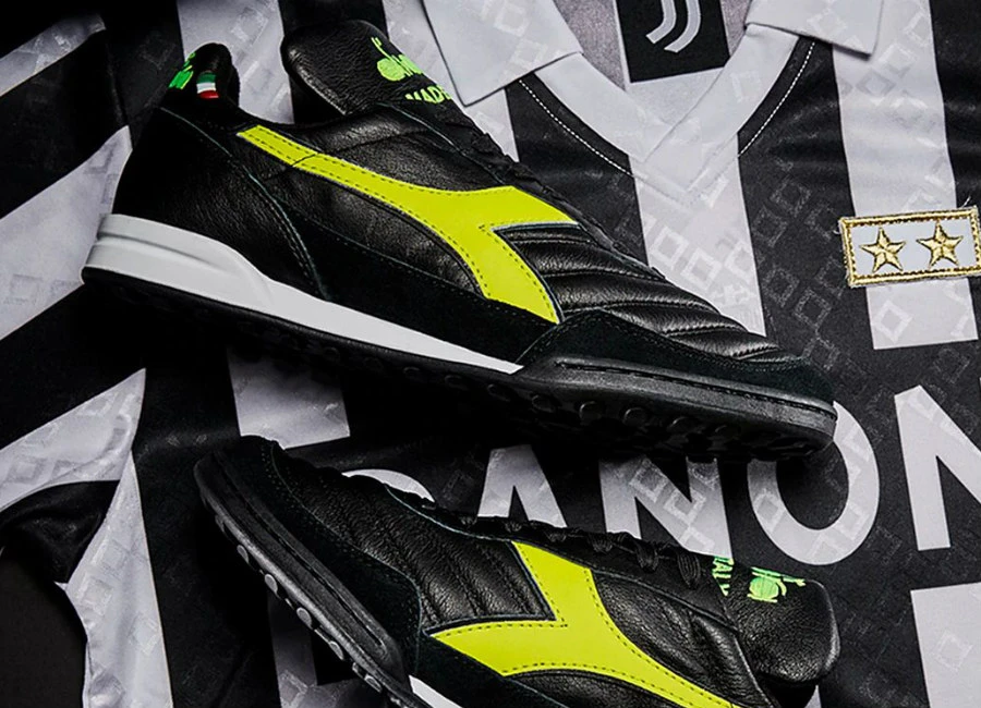 Diadora Golden Boy TF Roberto Baggio - Black / Fluo Yellow