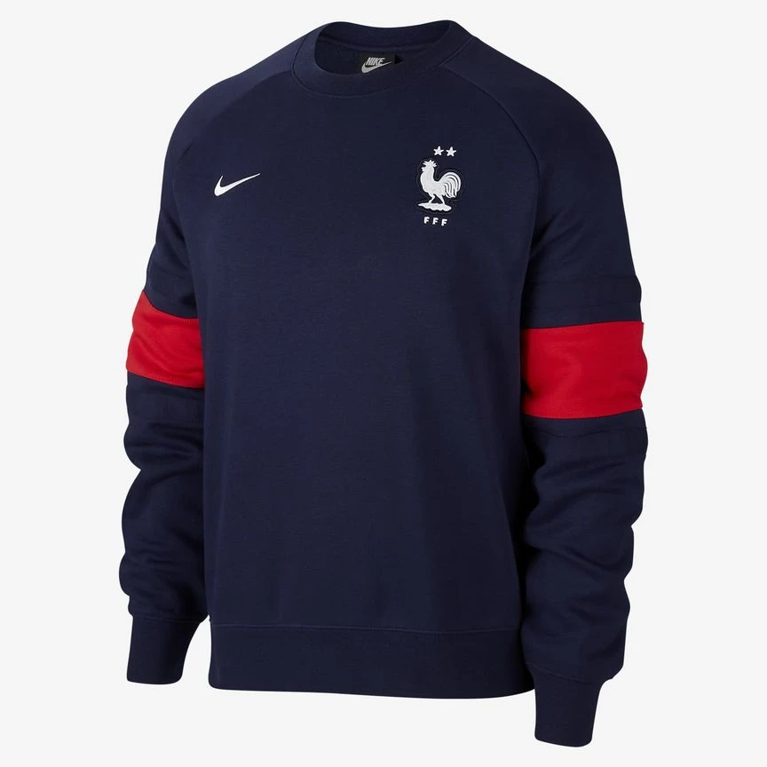 FFF Fleece Crew - Blackened Blue / University Red / White