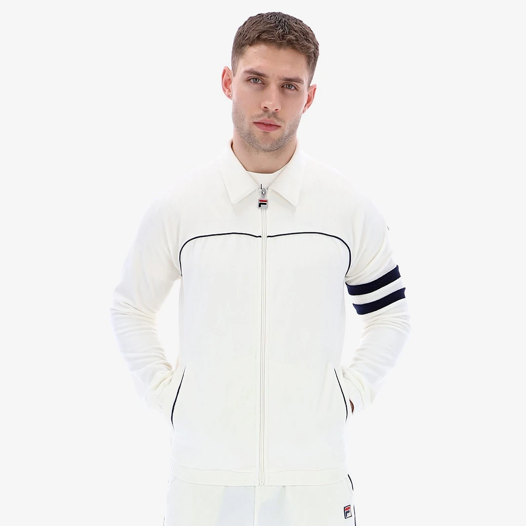 FILA Heritage Verdy Velour Track Top - Marshmallow / Peacoat