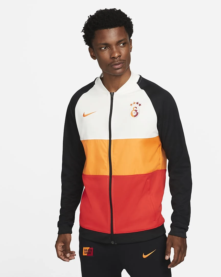 Galatasaray 21/22 Full-Zip Tracksuit Jacket - Sail / Vivid Orange